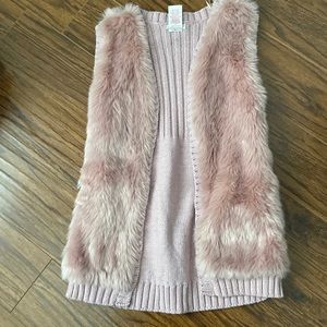 Girls Pink Fluffy Vest